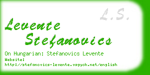 levente stefanovics business card